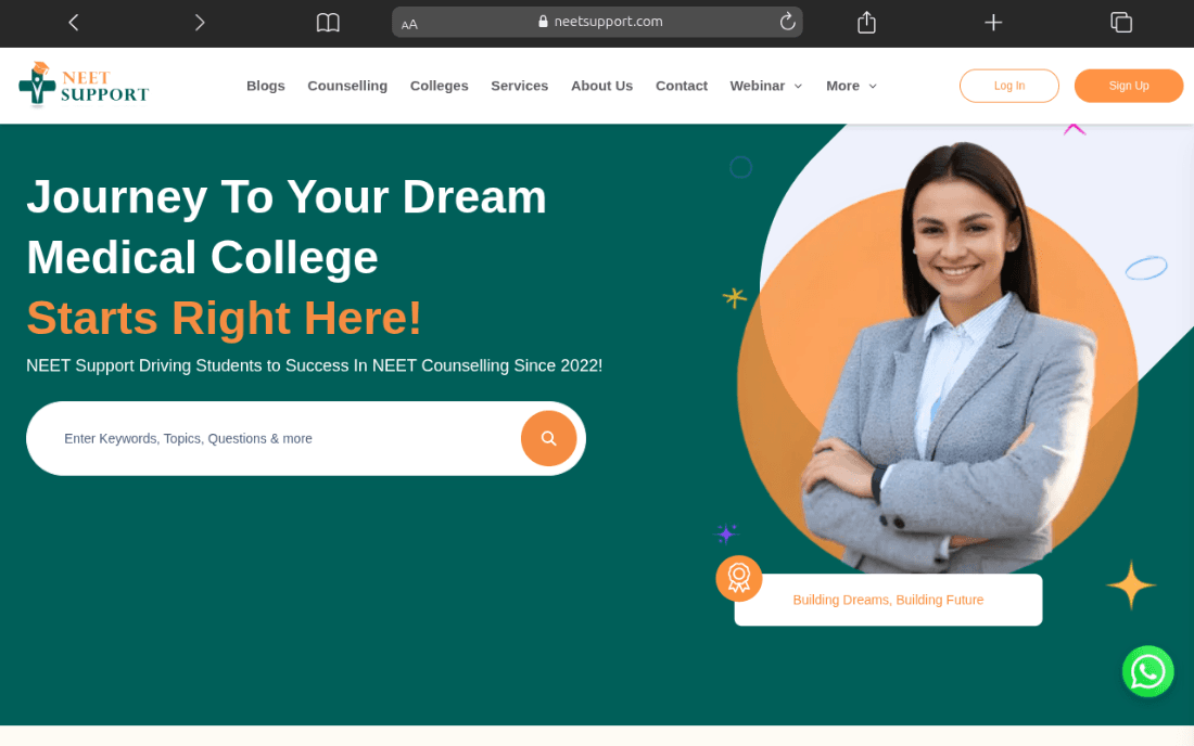 NeetSupport.com screenshot